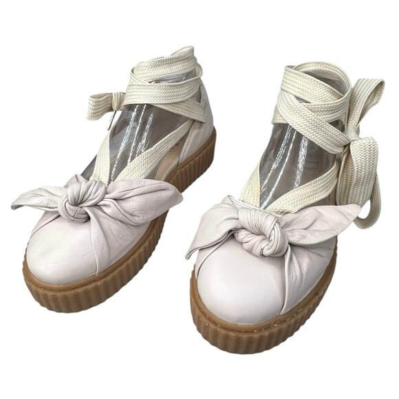 Fenty X Puma Women’s Bow Creeper Pink Cream Ankle Strap Espadrille Sandal Size 9 - Picture 6 of 11